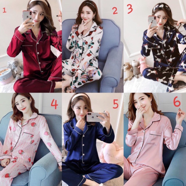 Bộ pizama lụa hàng quảng châu ( sẵn số 2,3,11,12 sz M, L)