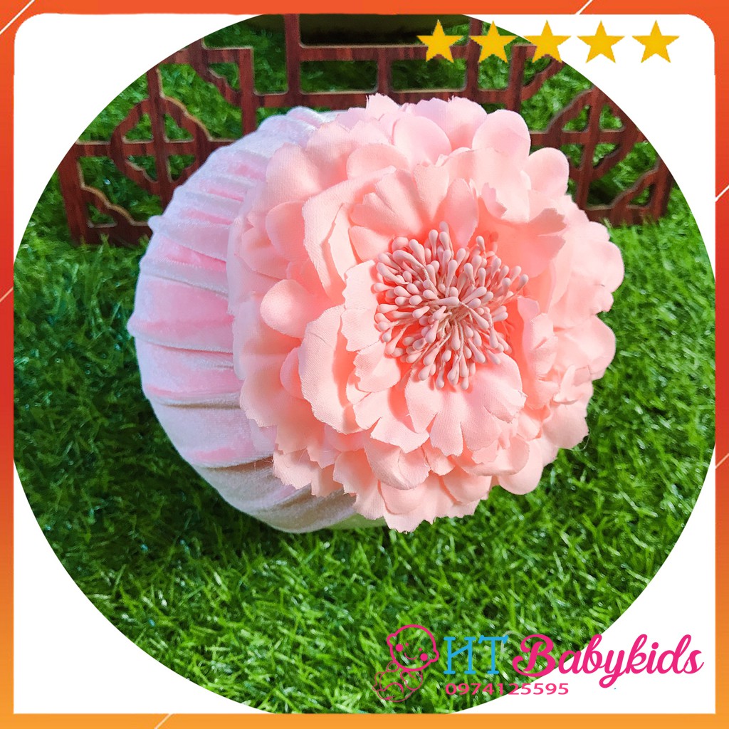 Mũ turban cho bé Hoa Mẫu Đơn