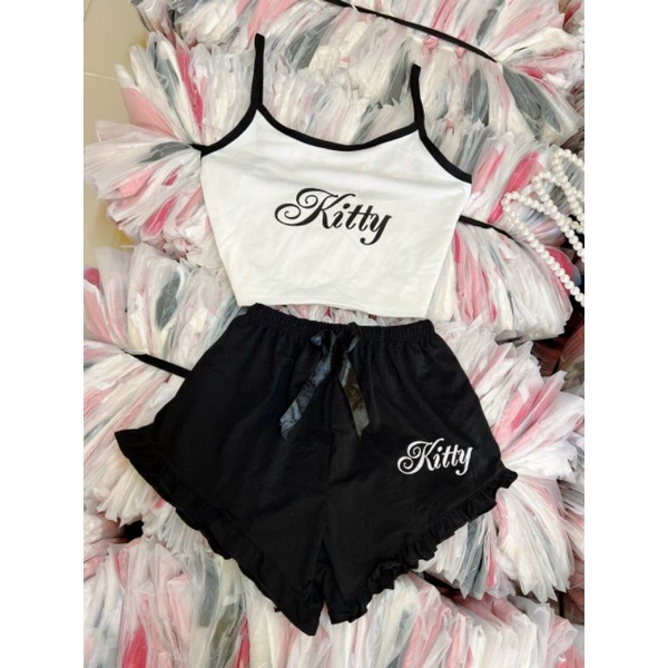 Sét bộ 2 dây baby Kitty quần bèo dễ thương ❤