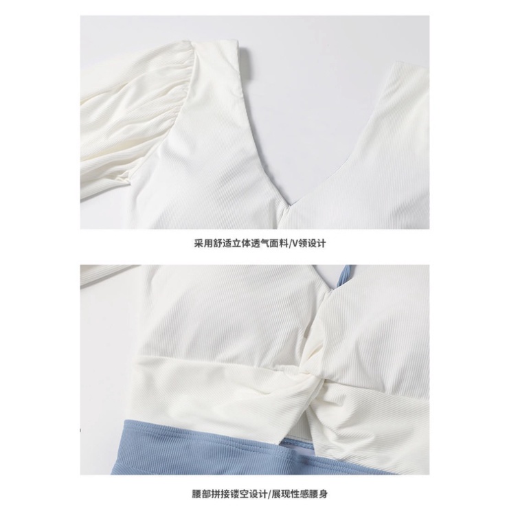 Bikini Nữ Liền Thân LUHAZO Set 3 Tay Bồng Kèm Chân Váy Mẫu Mới 8011&amp;8116 B-10