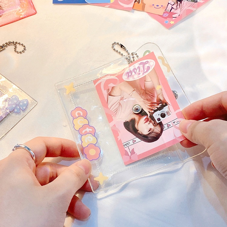 Ví Đựng Thẻ Mini Trong Suốt Lấp Lánh Thời Trang Cho Nữ