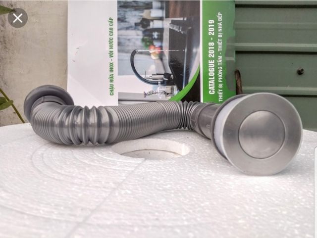 Bộ xả lavabo nhựa, xả ruột gà nhấn