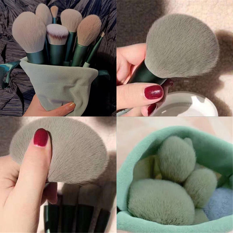 Set 13 Cọ Trang Điểm Lông Mịn Tay Cầm Bảo Vệ Môi Trường