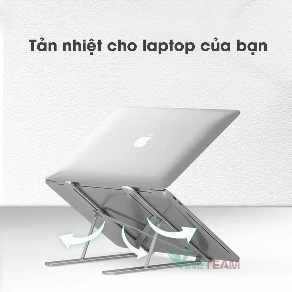 Giá đỡ Laptop NHÔM dành cho Máy tính bảng, IPAD, Macbook, Surface. Hỗ trợ tản nhiệt, điểu chỉnh độ cao -dc4141