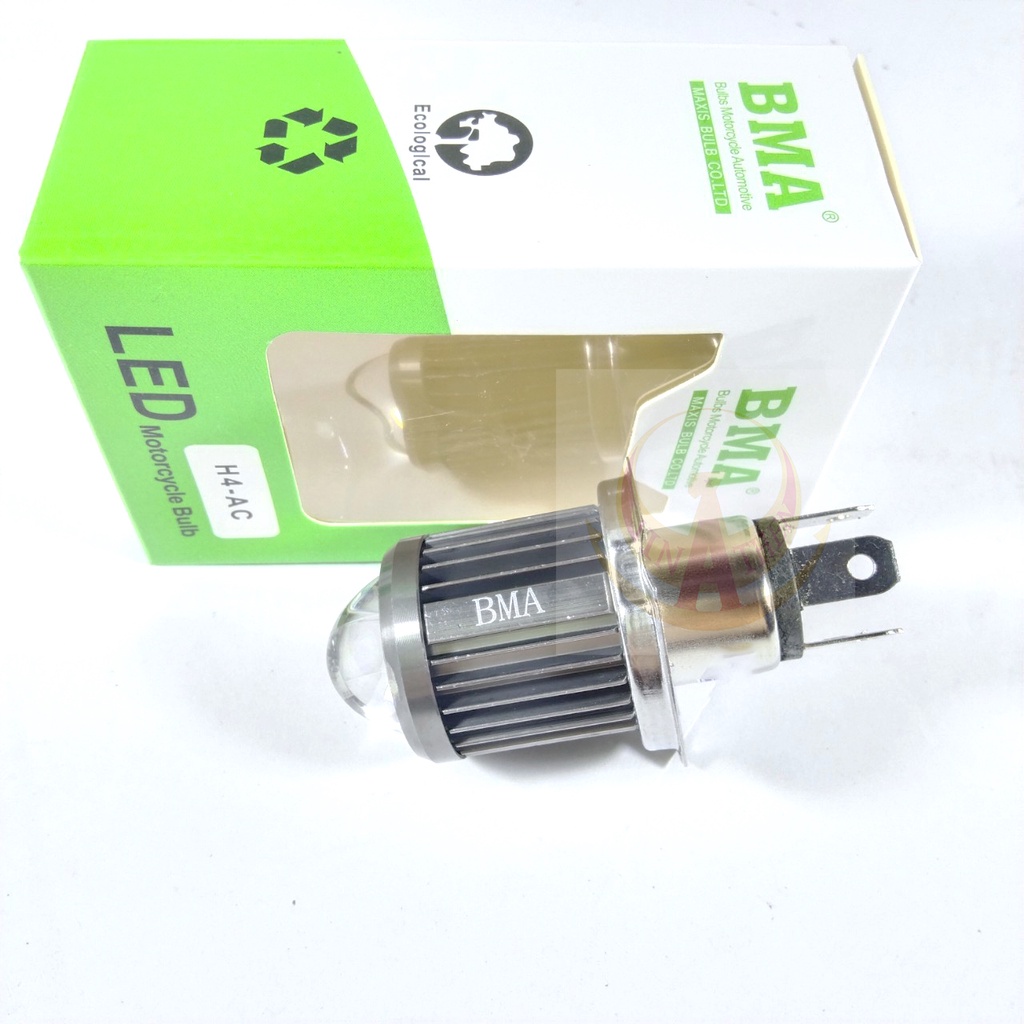 Đèn Led Xe Máy Bi Cầu H4 Mini Siêu Sáng Xe Wave Và Nhiều Dòng Xe Khác Cos Vàng Pha Trắng