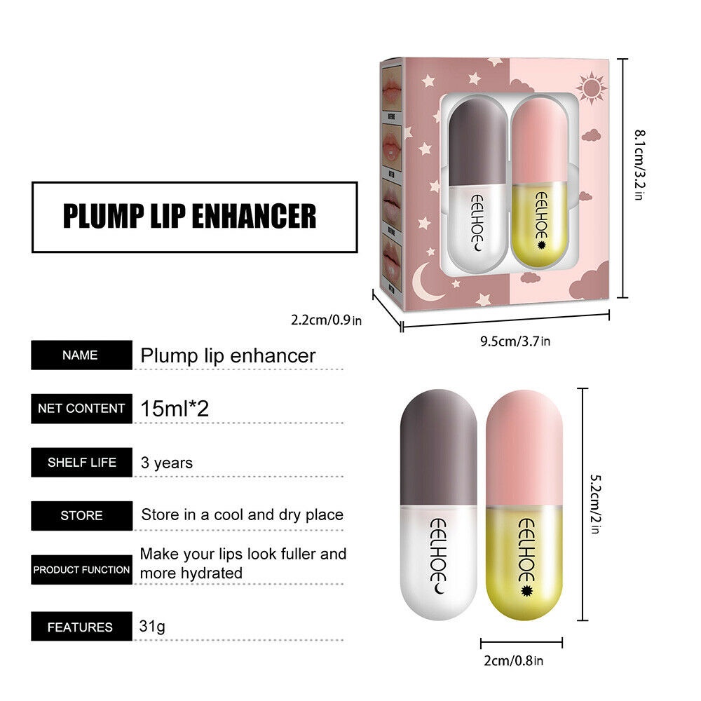 Set 2 Son Bóng Dưỡng Ẩm Giúp Môi Dày Hơn