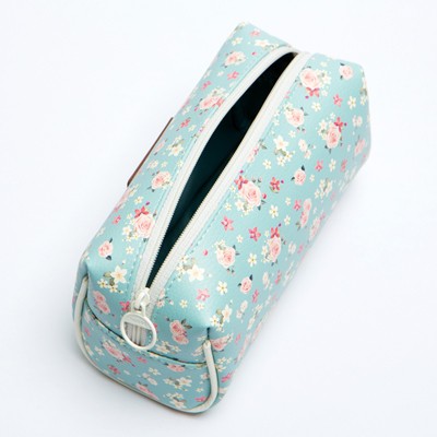 Túi Đựng Bút ARTBOX Hàn Quốc Dáng Vuông Màu Mint Họa Tiết Hoa Nhí