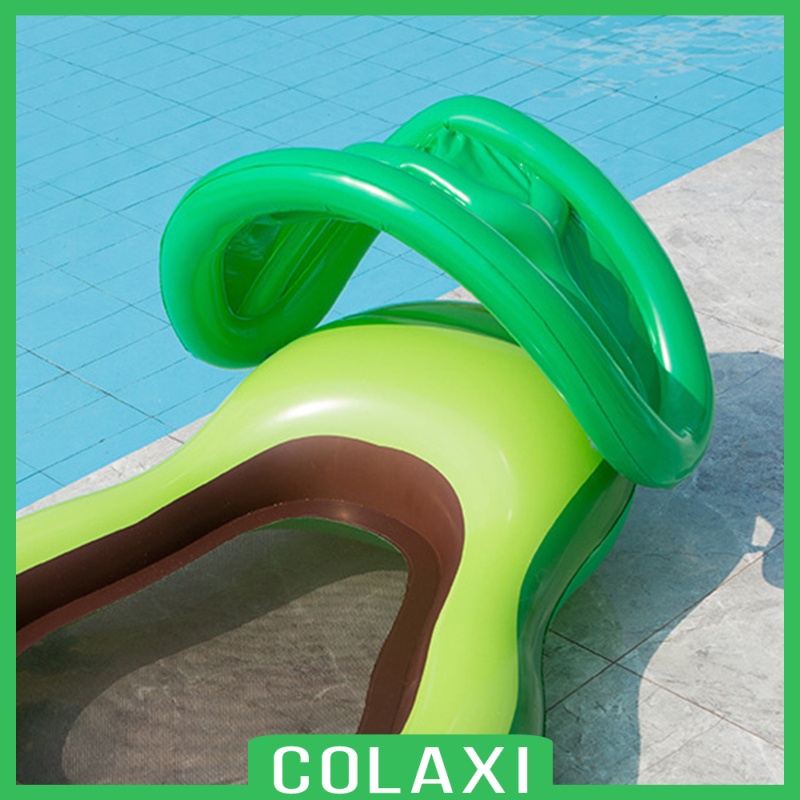 [COLAXI]Portable Avocado Inflatable Floating Bed Float Row Lounge Swimming Pool