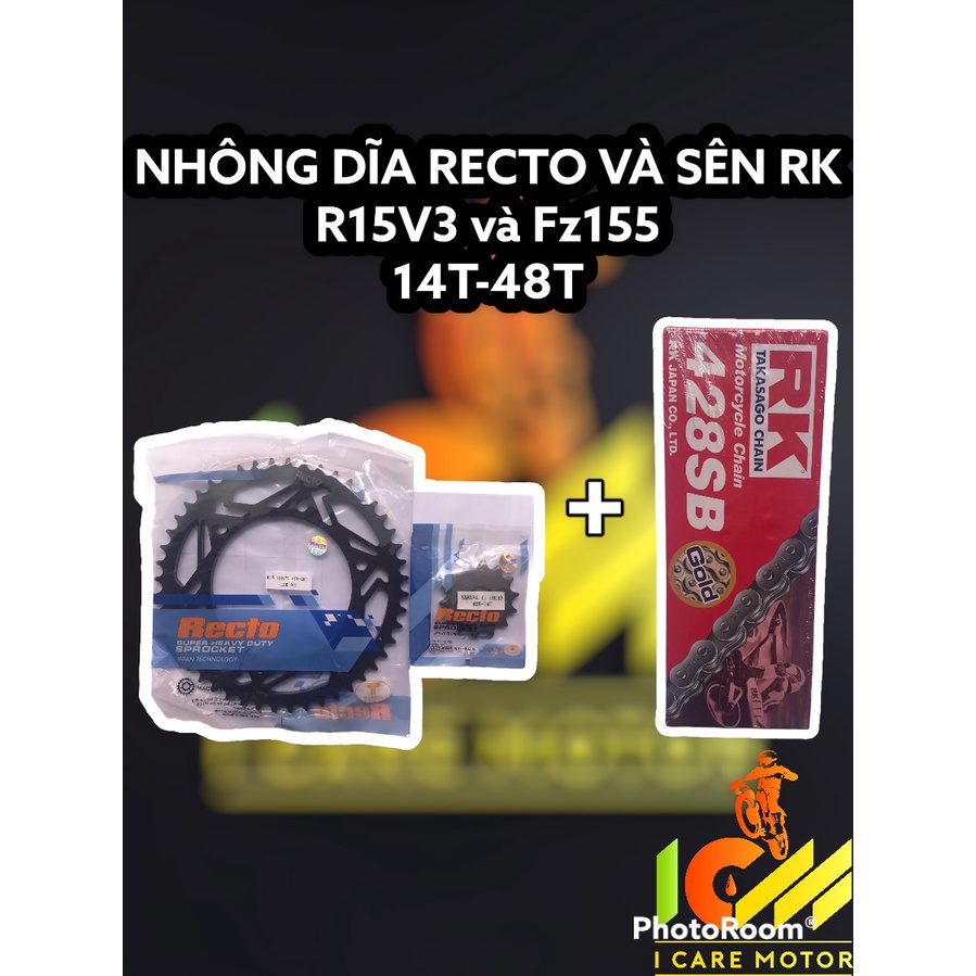 Combo Nhông Dĩa Recto Và Sên RK Chính Hãng Cho R15V3