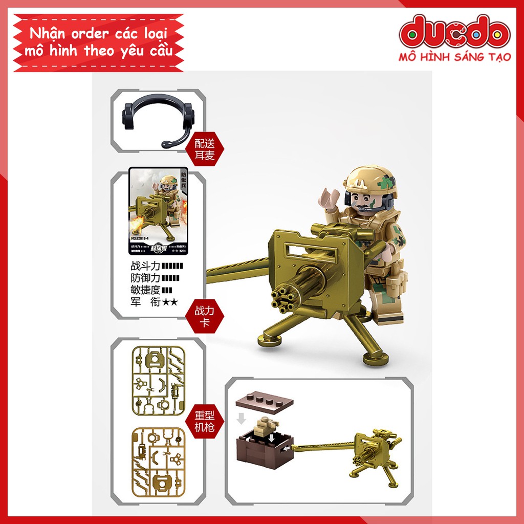 Biệt đội 8 lính chiến binh Chiến lang - Đồ chơi Lắp ghép Xếp hình Mini Minifigures Swat Army Mô hình Kazi 82016