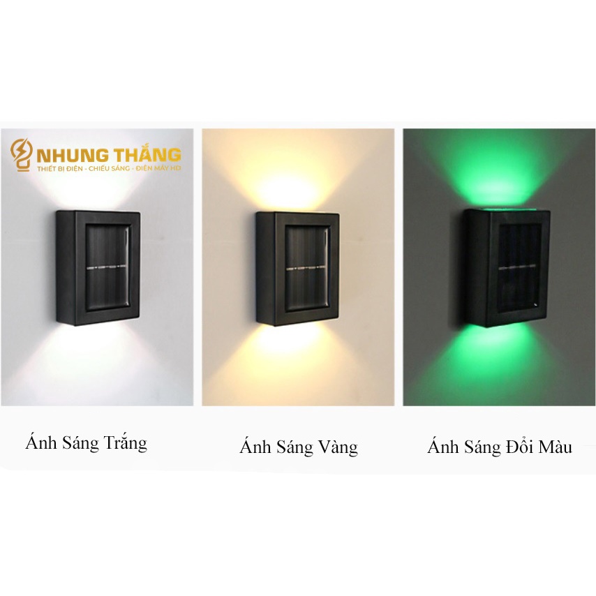 Đèn Tường 2 Đầu Chiếu Sáng MT-33,MT-32 - Sử Dụng Năng Lượng Mặt Trời - Chống Nước IP65 - Ánh Sáng Trắng,Vàng,Đổi Màu