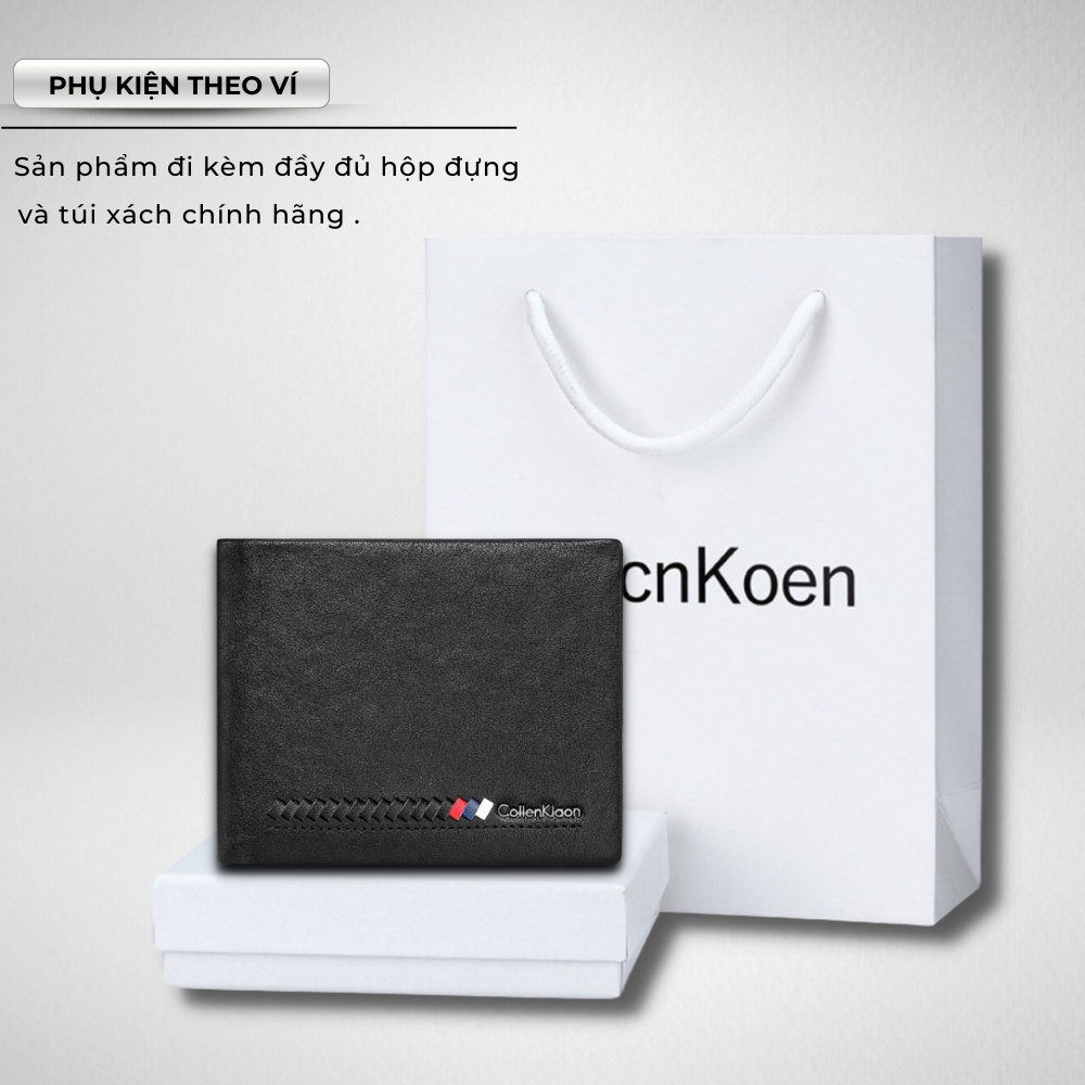 Ví Ngắn Nam Cao Cấp CoilenKlaon,Chất liệu da bò nhập khẩu,Ví da nam dáng đứng đựng tiền và thẻ mini nhỏ gọn- 𝑰𝑩𝑨𝑮