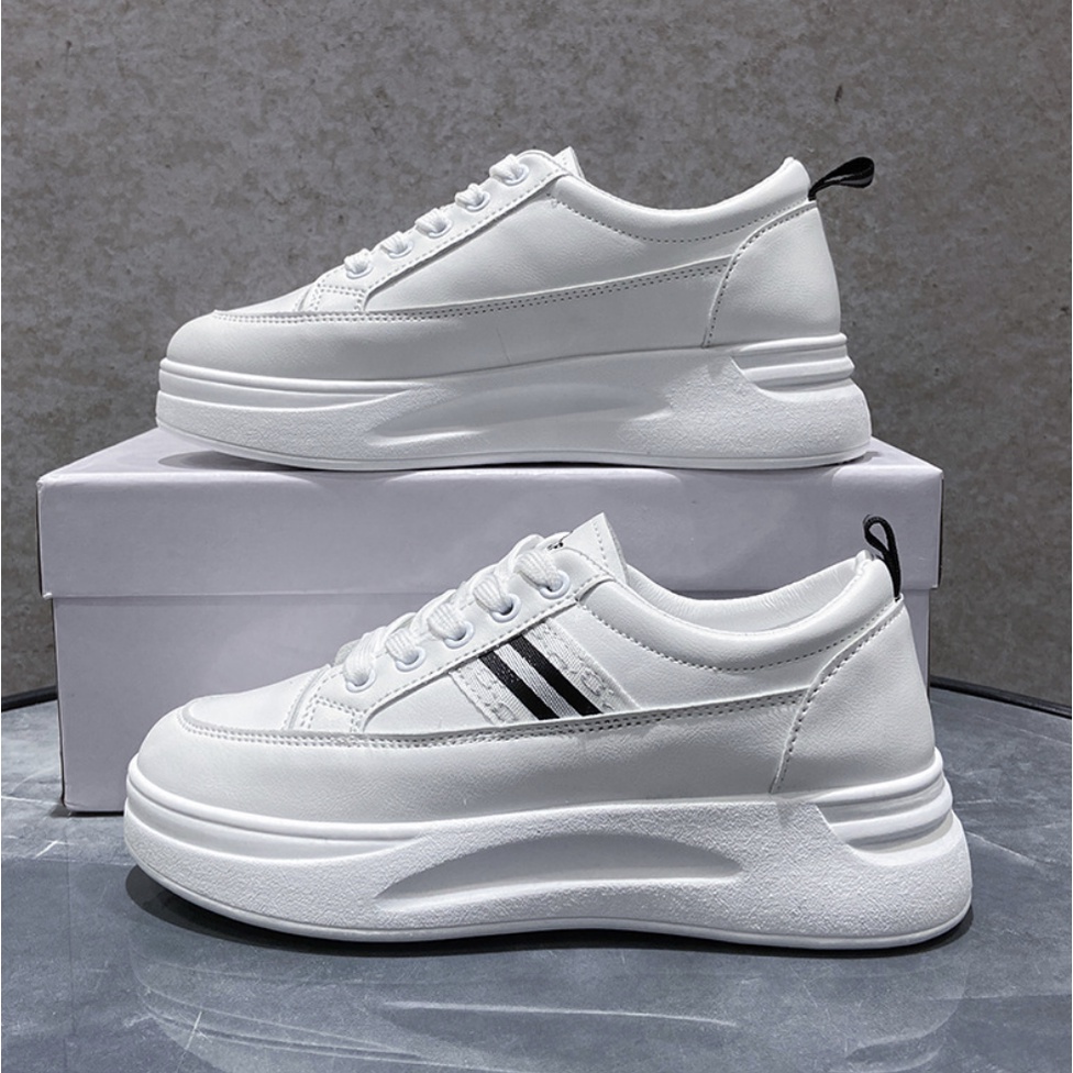 Giày nữ thể thao sneaker đi học đi làm đẹp đế cao big size trắng đen giá rẻ đế độn MS 103