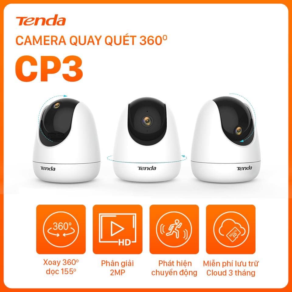 Camera IP Wifi Tenda CP3 / CP6 Độ phân giải 1080P/2K xoay 360° - nhà phân phối chính thức