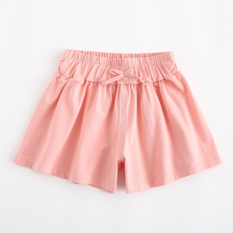 Quần Short Cotton Đi Biển Dáng Rộng Màu Trơn Thời Trang Mùa Hè Cho Bé Gái 4-9 Tuổi