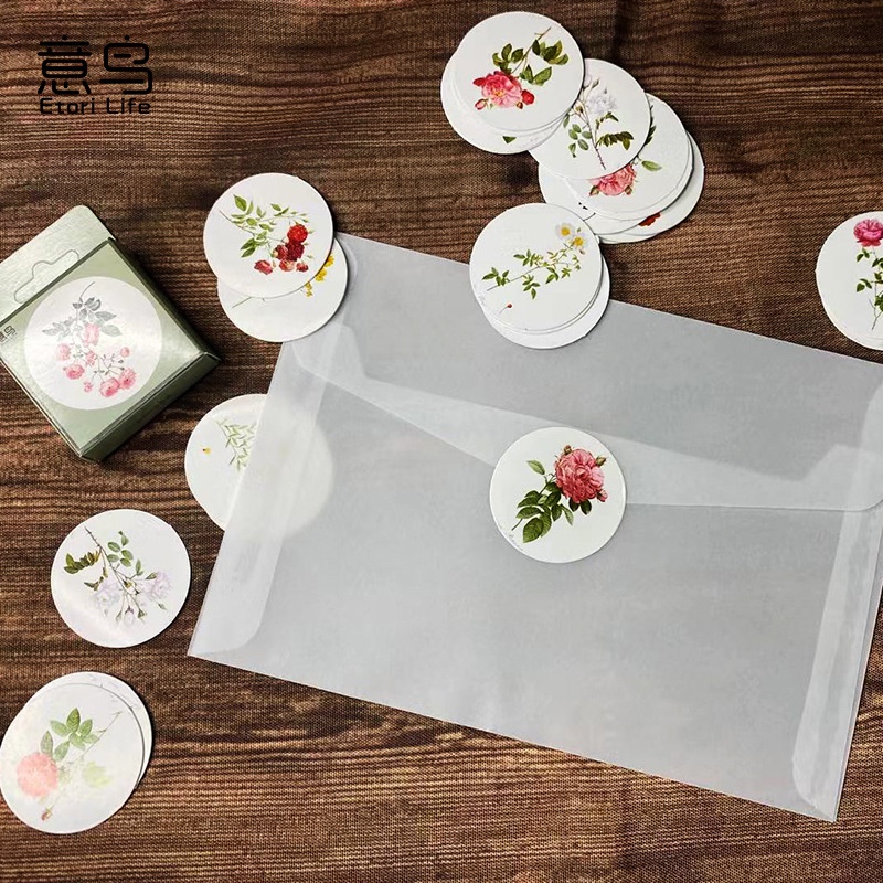 Bộ 46 sticker Hoa tròn trang trí sổ tay bullet journal M631