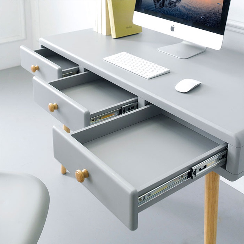 Bàn làm việc 3 ngăn kéo Rora - Grey IBIE gỗ cao su