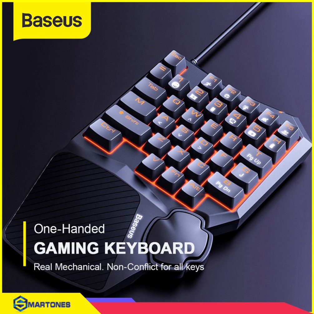 Bàn phím cơ Baseus Gamo GK01 thiết kế chuyên cho chơi game di động 35 phím, kết hợp đèn led cho LOL, PUBG, CF mobile