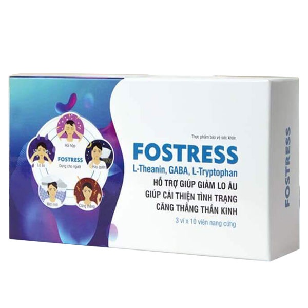 Viên Uống Giảm Căng Thẳng Lo Âu Chăm Sóc Giấc Ngủ Fostress Hộp 3 Vỉ x 10 Viên