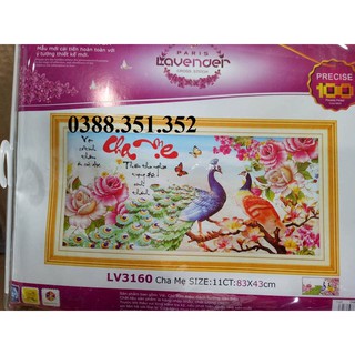 Tranh thêu chữ thập Cha Mẹ LV3160 83*43cm