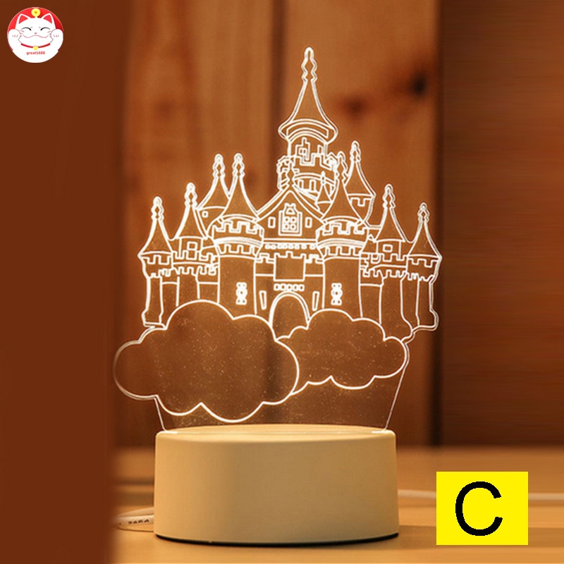 ✂GT⁂ Cartoon Night Light 3D LED USB Dream Soft Light Table Night Light