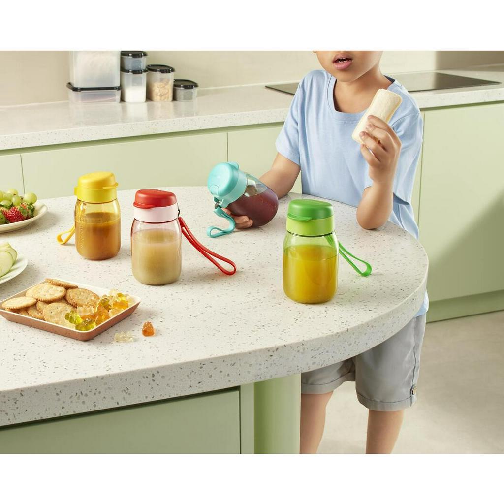 Bình Nước Nhựa Nguyên Sinh Lohas Mini 350ml Tupperware Chống Rò Rỉ - Trữ Nước Cam 6h không bị đắng