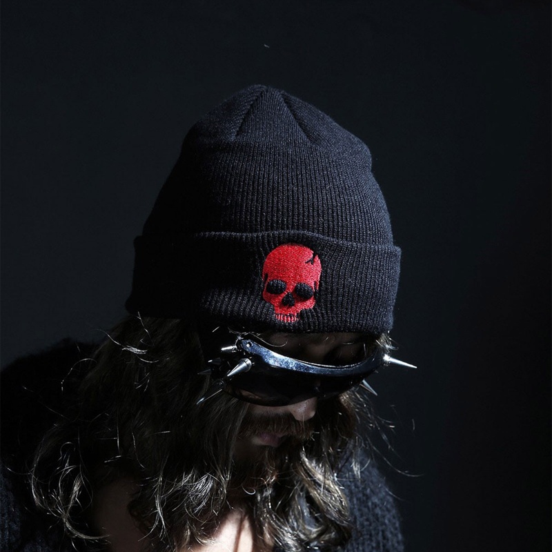 Mũ Len Beanie 10MK Thêu Hình Bộ Xương Phong Cách Punk Tinh Tế Bảo Vệ Tai Giữ Ấm Mùa Đông