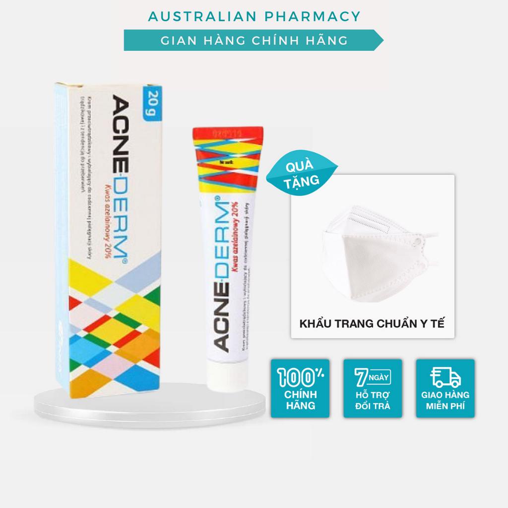 Kem Giảm Mụn Acne Derm, Làm Trắng Da, Mờ Thâm 20% Azelaic Chính Hãng Balan.
