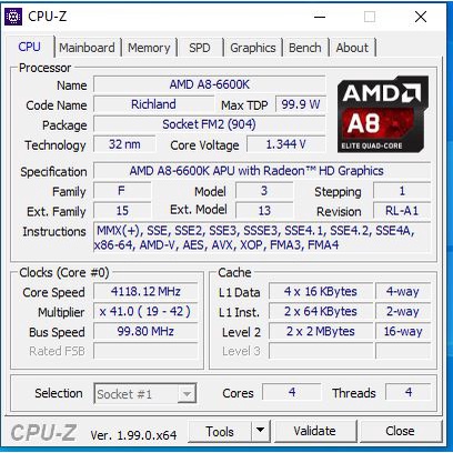 Bộ máy tính để bàn CPU AMD A8 - 6600K main Colorfull a58pro Ram 4Gb buss 1600