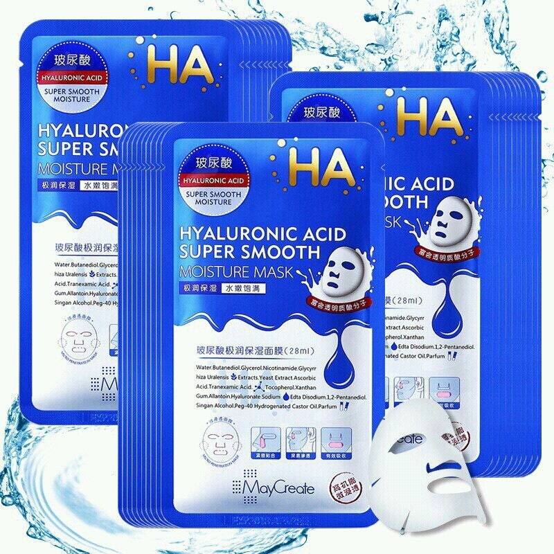 [Chính Hãng 100%] Mặt nạ cấp ẩm HA Hyaluronic Acid Super Smooth Moisture Mask⚜️FREESHIP⚜️ Mask Nội Địa