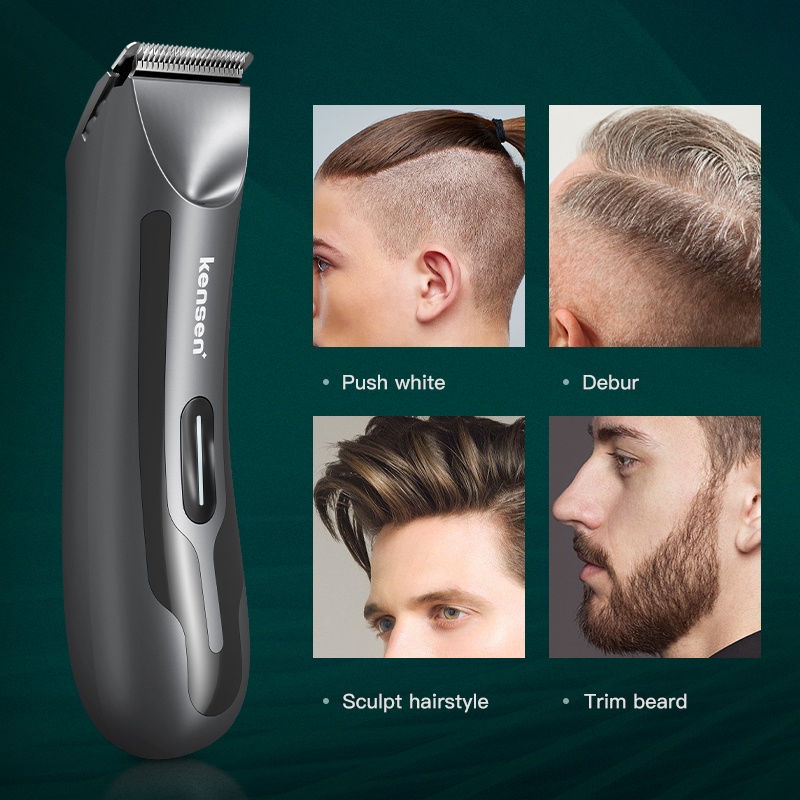 Tông đơ cắt tóc KENSEN chống nước có đèn LED đa năng cho nam giới