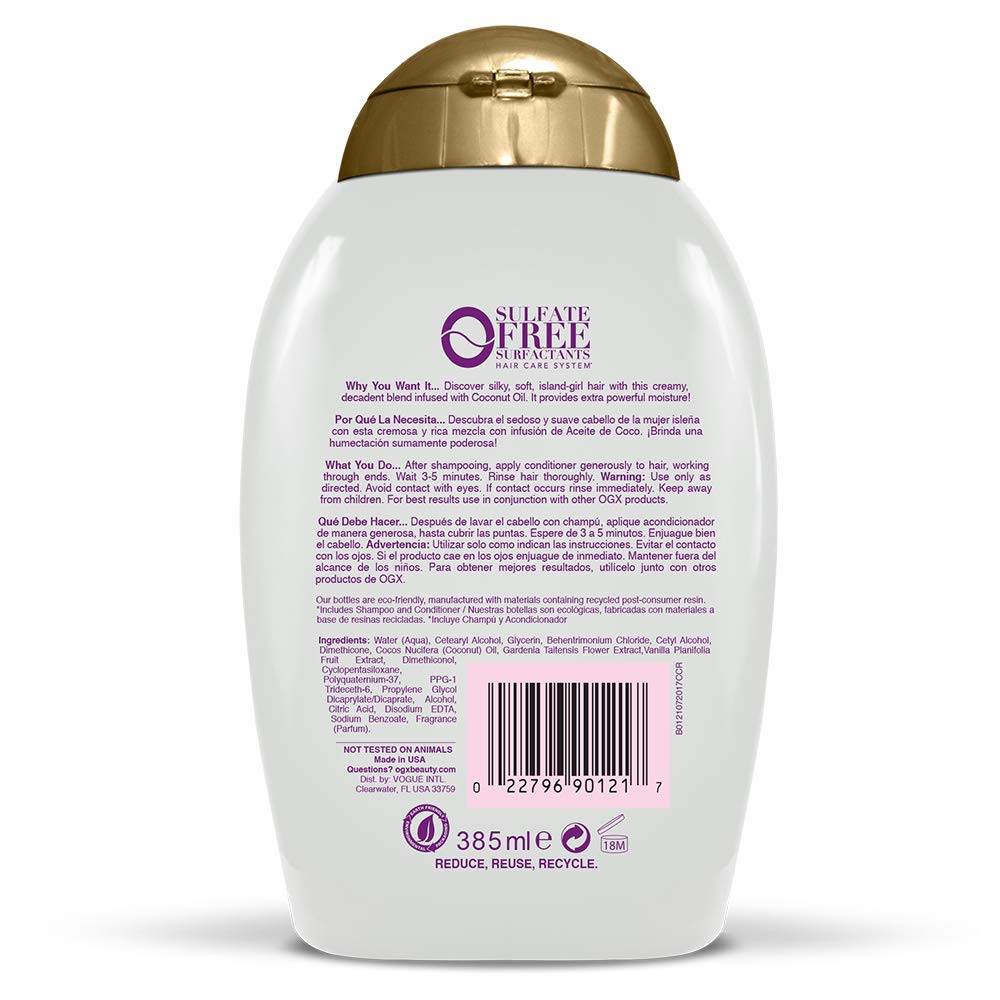 Dầu xả giúp phục hồi tóc OGX Extra Strength Damage Remedy + Coconut Miracle Oil Conditioner 385ml (Mỹ)