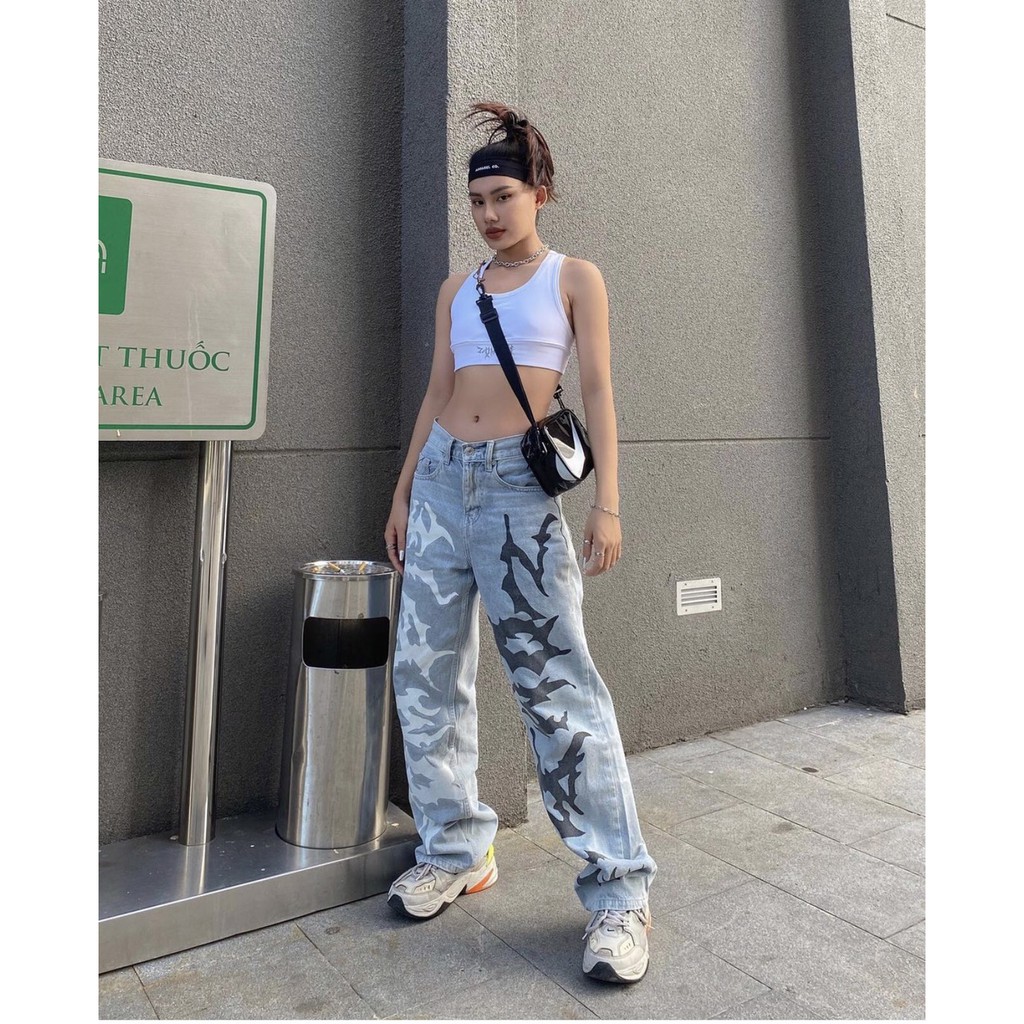 Quần Jean Ống Rộng IN ZOM Ulzzang Unisex 1hitshop