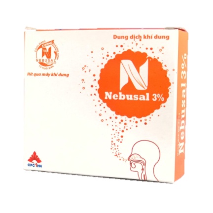 Dung dịch khí dung Nebusal 3% giúp vệ sinh đường hô hấp, họng, dùng cho máy xông, giảm nghẹt, sổ mũi - Hộp 5 ống x 5ml