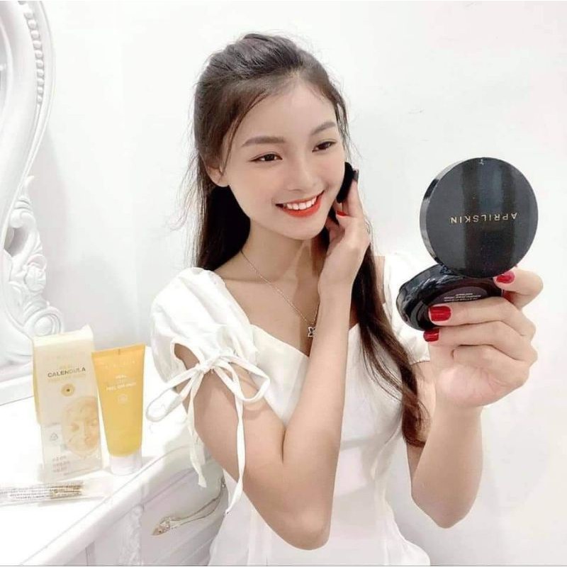 Phấn nước APRIL SKIN BLACK MAGIC SNOW CUSHION 2.0