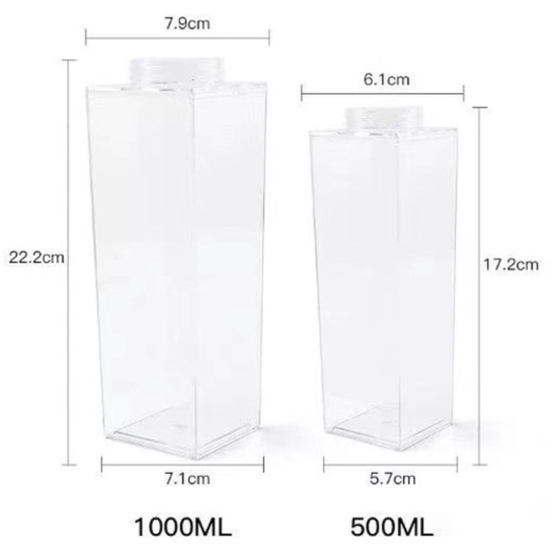 Bình nhựa cứng đựng nước hình dáng hộp sữa - Hard plastic milk bottles