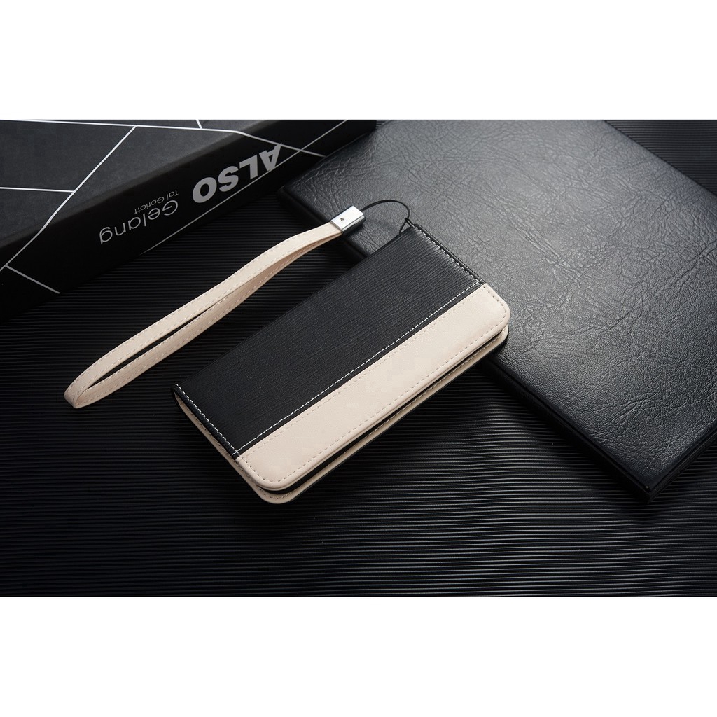 Bao da nắp gập phối màu có nam châm hút kèm ngăn đựng thẻ cho iPhone 11 pro max X XS MAX XR 6/6S 6/6SPlus 7/8 7/8Plus X | BigBuy360 - bigbuy360.vn