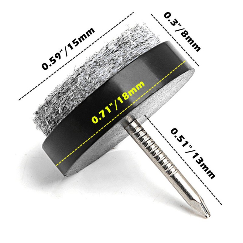 Bộ 100 Miếng Lót Nỉ Tròn 0.7 Inch / 18mm Màu Đen | BigBuy360 - bigbuy360.vn