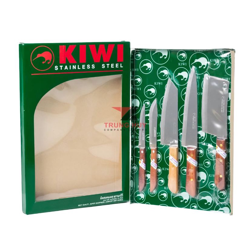 Bộ 5 dao Kiwi cán gỗ  Kiwi W5W