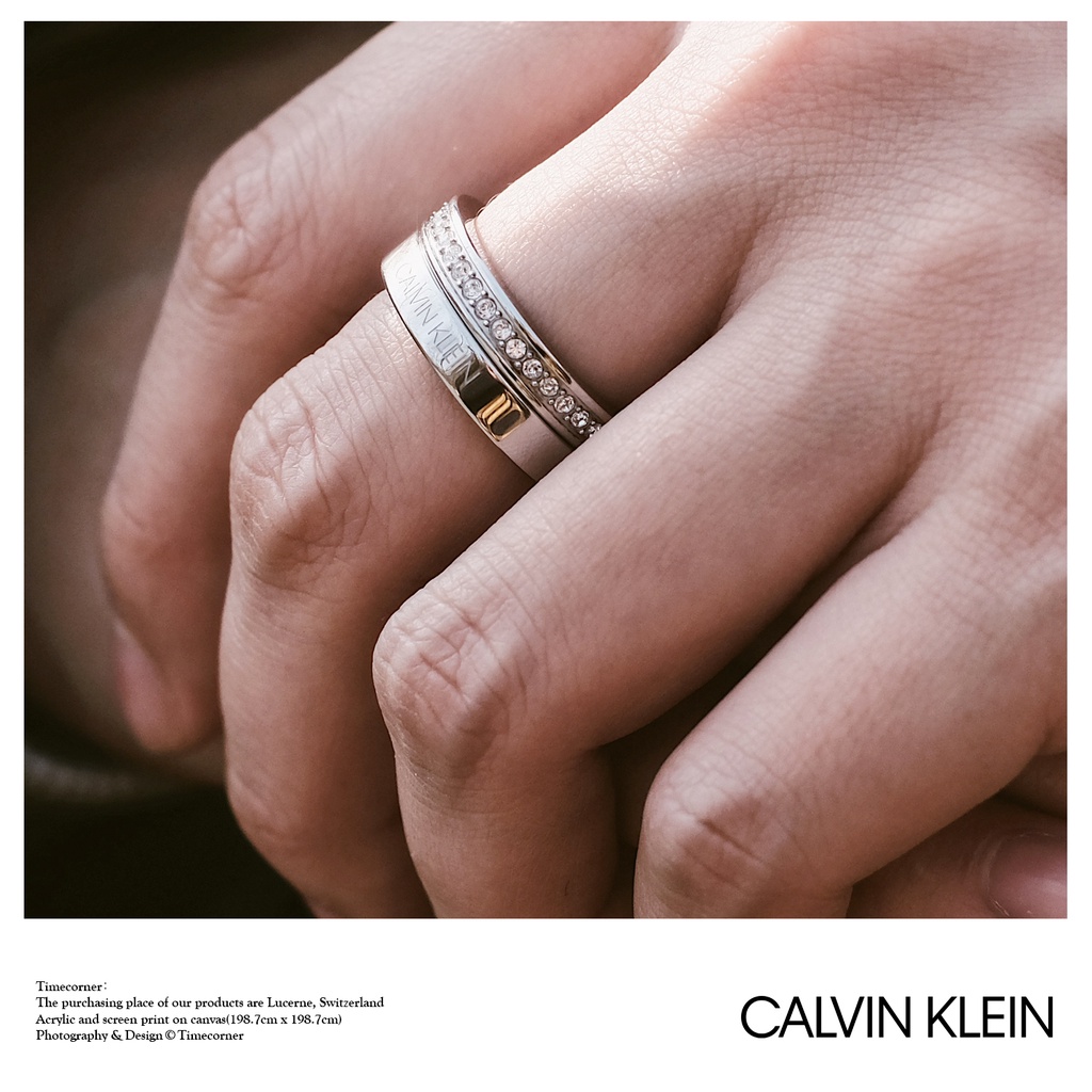 Nhẫn cặp đôi Calvin Klein Hook Crystals Ring - Nhẫn CK Authentic, thẻ tag, bill check Code