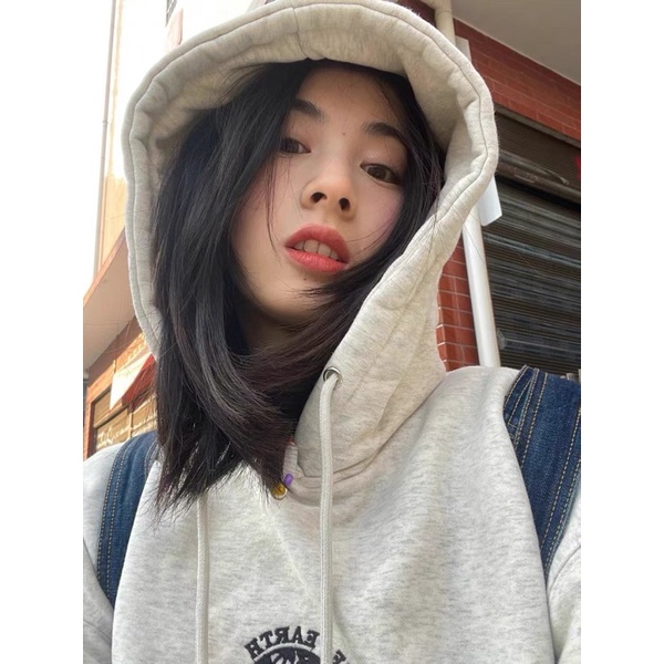 Set nỉ hoodie xám
