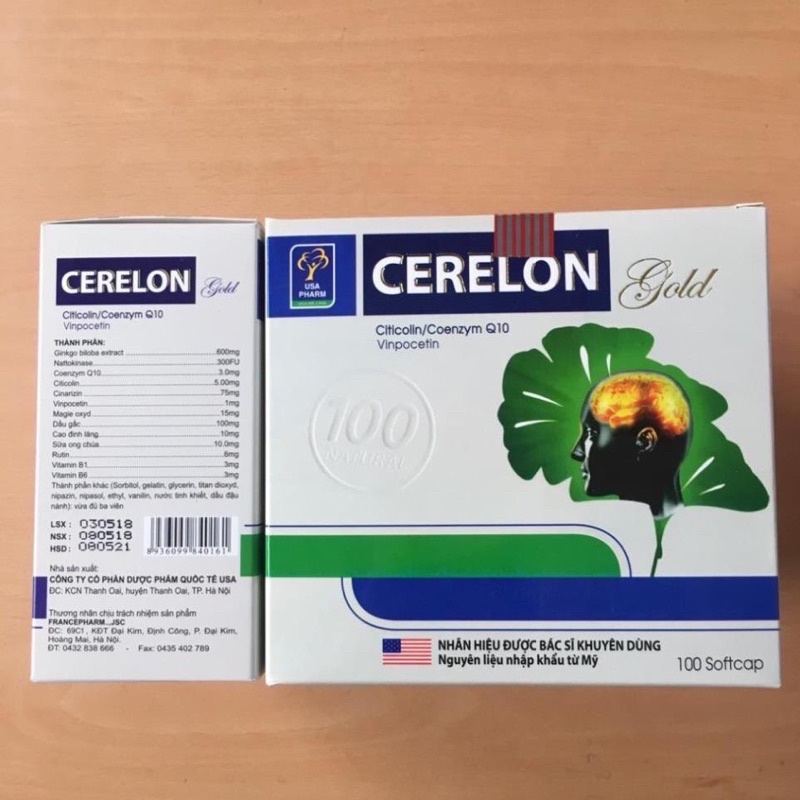 Viên uống CERELON GOLD hỗ trợ tăng cường tuần hoàn não