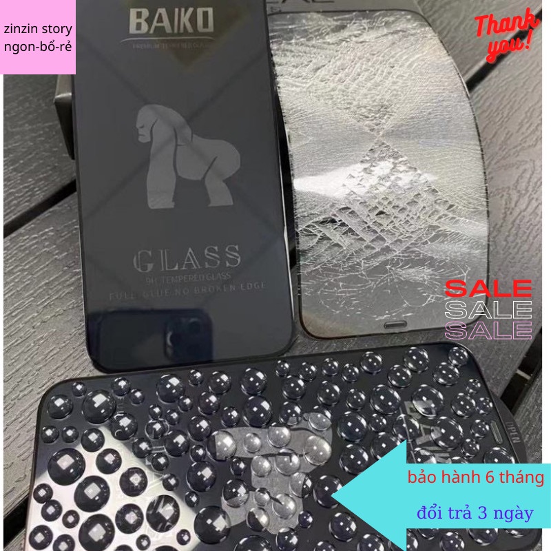 Kính Cường lực iphone cao cấp BAIKO , Miếng dán màn hình chính hãng 6 đến 11promax 12promax 13 promax