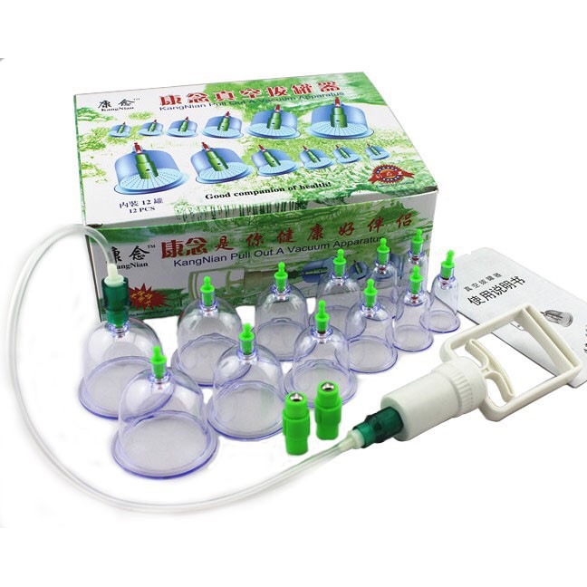 Bộ giác hơi hút chân không 12 cốc không dùng lửa tiện dụng GH