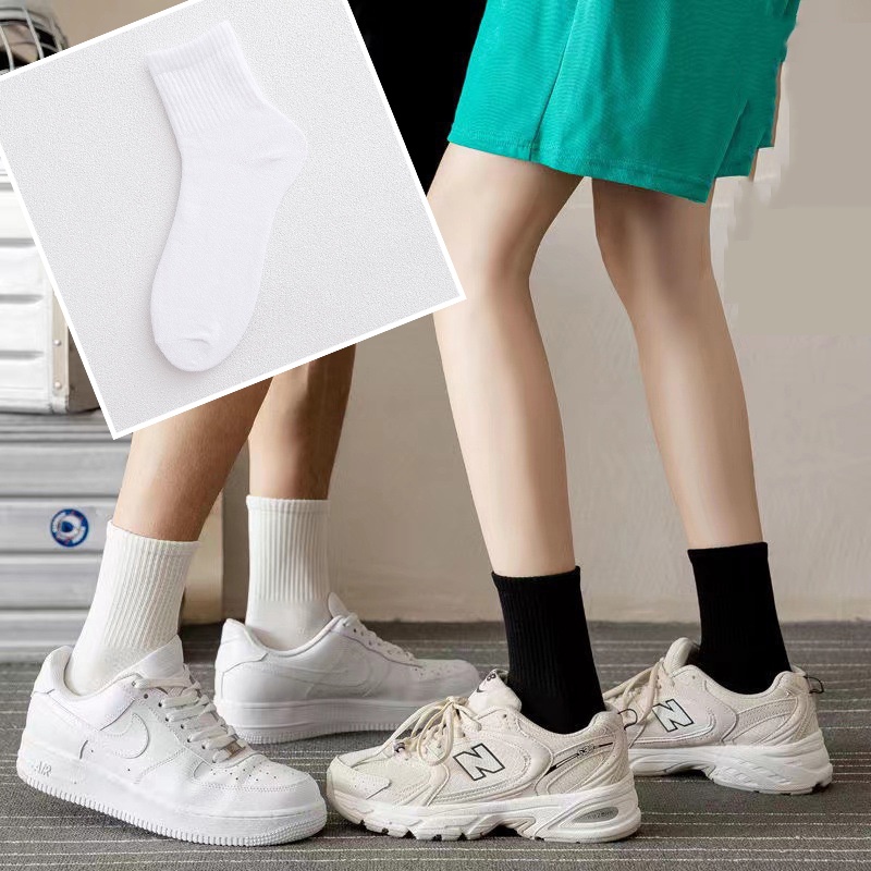 Tất vớ nữ nam cao cổ dài trắng dễ thương hàn quốc đẹp TAGU chân thấp nhún đủ màu trơn đen, đỏ, vàng, xám, xanh