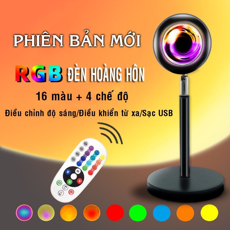 Đèn Hoàng Hôn Sunset 16 Màu + Điều Khiển - Đèn Cầu Vồng- Đèn Led Hot Tiktok - Đèn Led Quay Video chụp Ảnh Sống Ảo