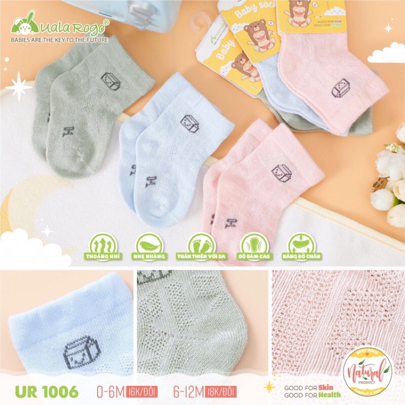 Tất lưới mỏng cho bé 0-12m UALA ROGO ( giá 1 đôi)