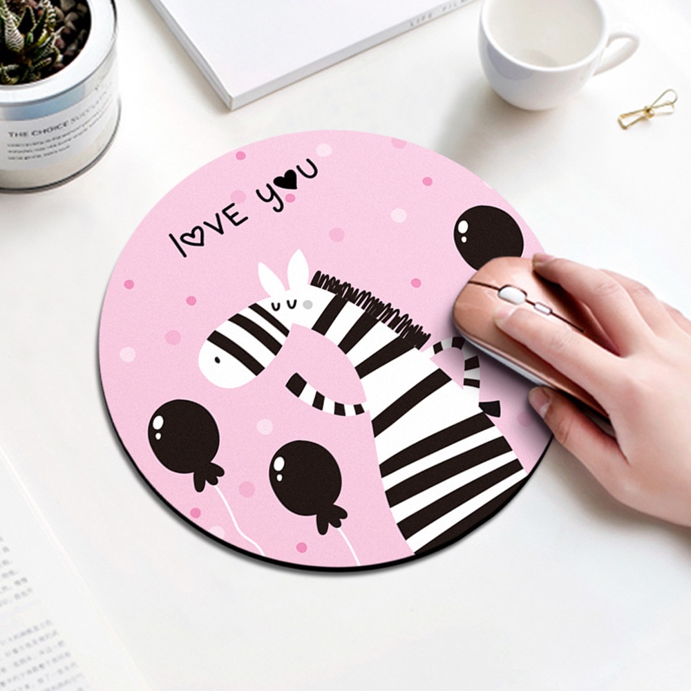 Miếng Lót Chuột Hình Tròn Họa Tiết Dễ Thương Chống Trượt Tiện Dụng Cho Văn Phòng/ Máy Tính