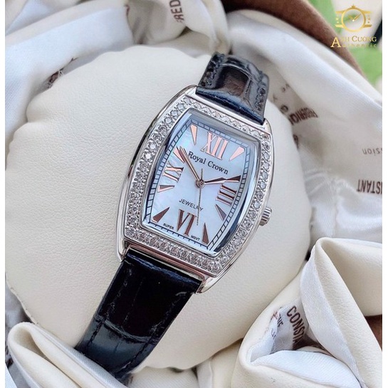 Đồng hồ nữ Royal Crown 3635 dây da đen