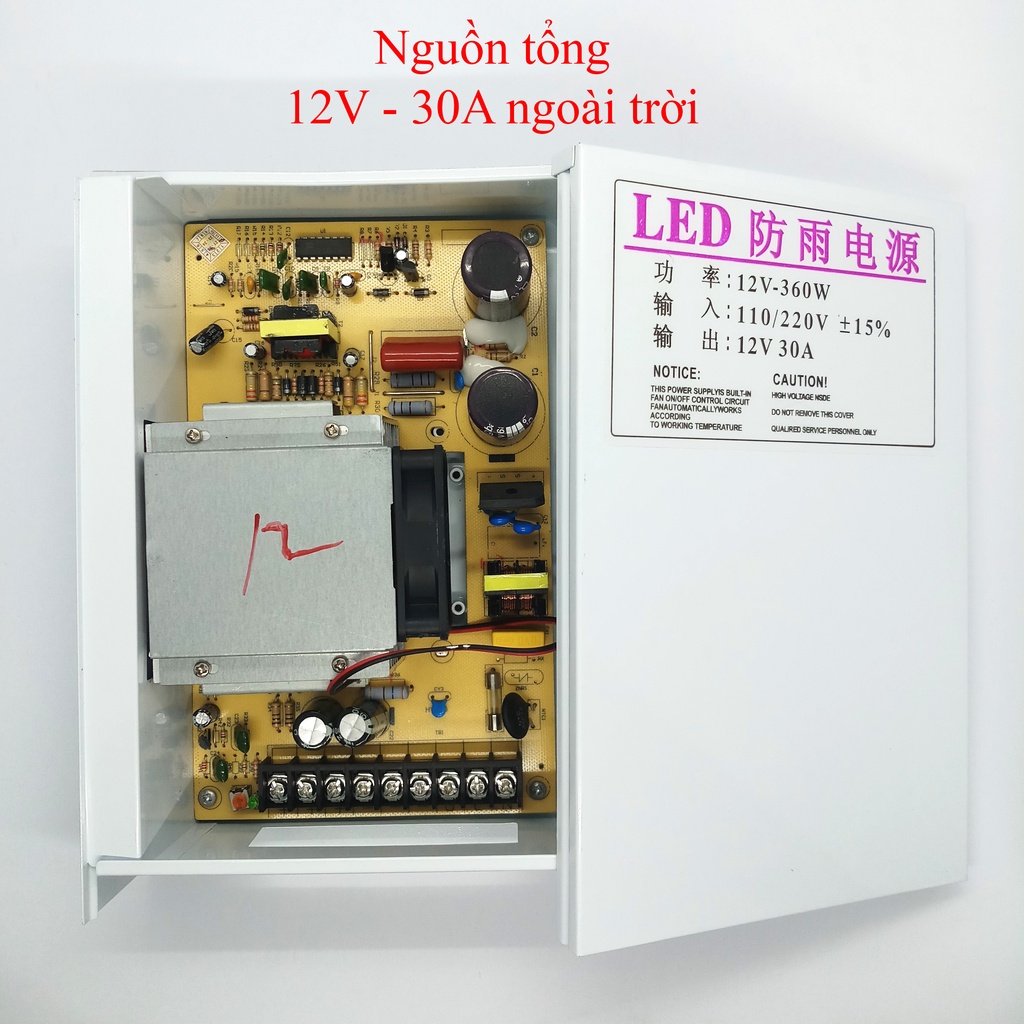 Nguồn 12V - 5A/30A NGOÀI TRỜI chuyên dùng cho camera, led, máy bơm, motor và các thiết bị chạy dòng 12v...